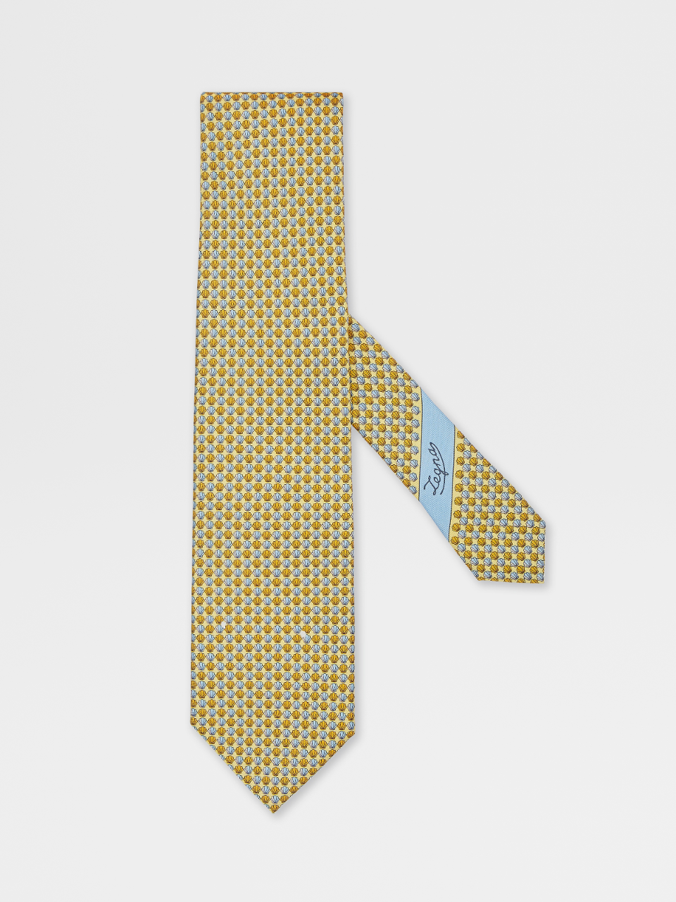 Printed Yellow Silk Tie